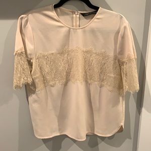 Peach short sleeve Zara top